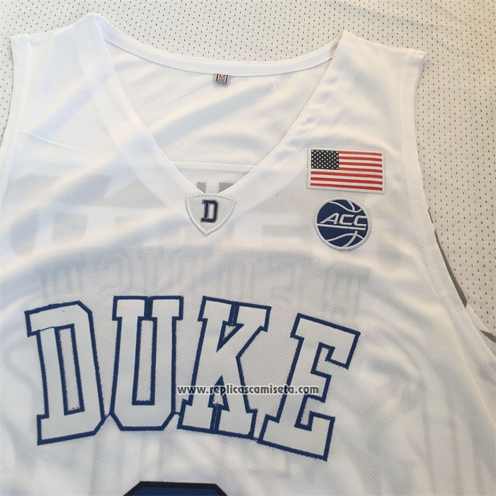 Camiseta NCAA Duke Blue Devils Cam Reddish Blanco